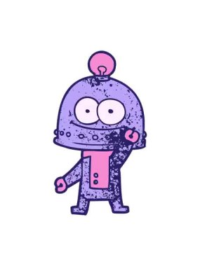 Ampullü mutlu bir robotun titreyen hareketi