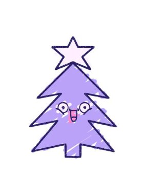 Bir Noel Ağacı Tebeşir Çiziminin canlandırma efektini göster