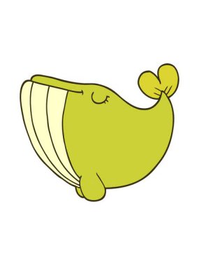 Balina çiziminin renkli animasyonu değişiyor