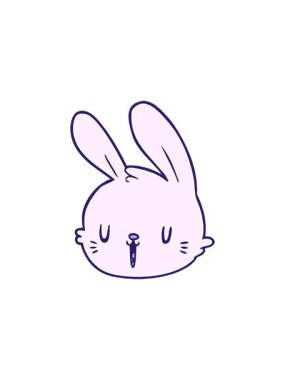 Çizgi film tavşan yüzünün yıldız patlaması etkisi animasyonu