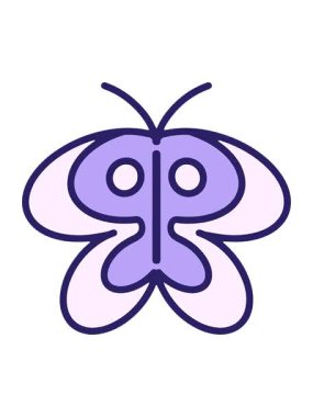 Basit sevimli kelebeğin basınçlı animasyonu