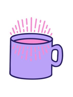 Bir fincan kahvenin ikonik dövme ikonu titreşimli hareket animasyonu