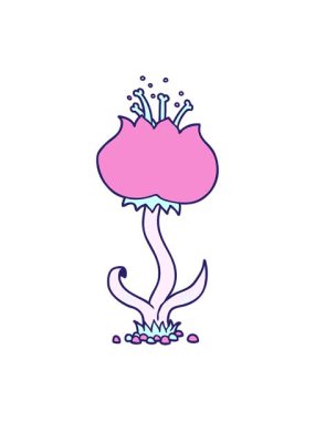 jiggle and pause animation of cartoon exotic flower