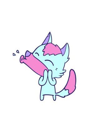 Fox çizgi film karakteri görüntüsünün animasyonunu büyütüyorum