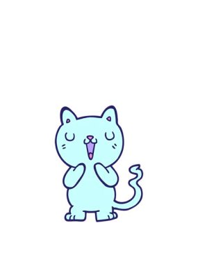 Bir kedi karakterinin zıplama hareketi animasyonu