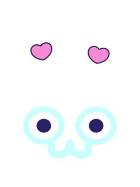 bakan hayvan yüzlü ikonun dönen kalp animasyonu