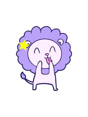 Parlayan yıldızlar mutlu aslan çizgi filminin animasyonunu etkiler.