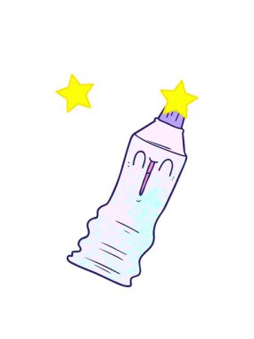 dönen yıldızlar çizgi film diş macunu tüpünün animasyonu