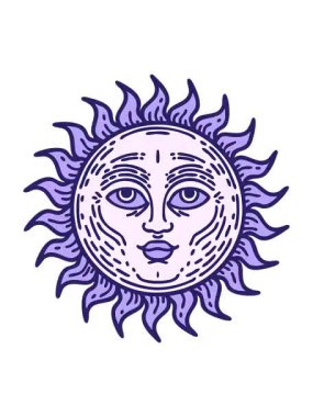 Dövme stili yüzlü bir güneşin canlandırma efektini piksel yap