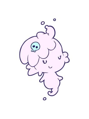 Tatlı bir hayalet kızın hareketli animasyonu.