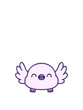 Sevimli yavru karalama kuşunun zıplama hareketi