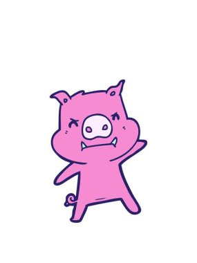 Öfkeli domuz karakterinin animasyonunu büyütüyorum.