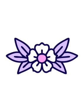 Çiçeğin tasarım elementinin neon ışık efekti canlandırması