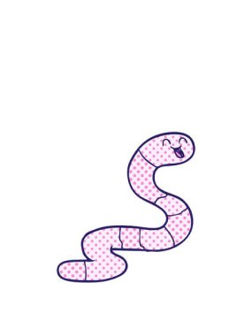 Solucan çizgi film elementinin zıplama hareketi