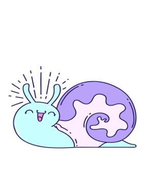 Geleneksel dövme stili mutlu salyangozun hareketli animasyonu