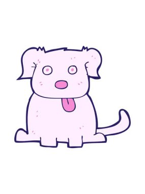 karikatür köpeğinin parlak renklerdeki canlandırmasını renklendir