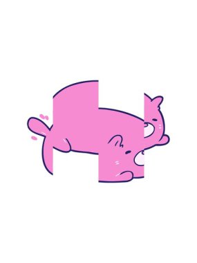 Tatlı kedi çiziminin bölünmüş hareket animasyonu