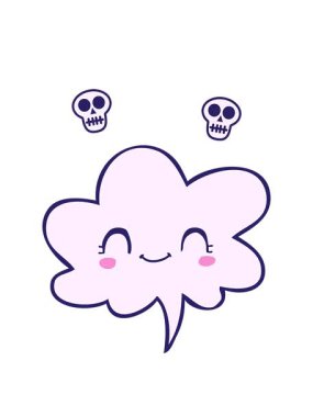 Konuşan baloncuklu şirin çizgi film suratının kafatası animasyonları