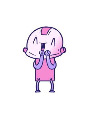 Çizgi film robotunun hareketli animasyonu