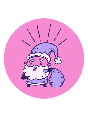 Dövme stili Noel Baba Noel Baba karakterinin çuvalı olan bir simgesinin canlandırma efekti