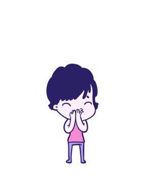 Çizgi filmdeki kadın düşüncesinin animasyonunu büyütmek