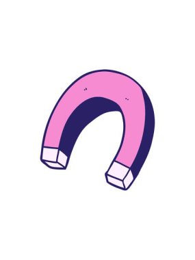 Mıknatıs çizgi film elementinin bölünme etkisi canlandırması