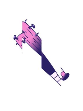 Bir yarasanın el çizimi çizgi film karalaması çivili bir yarasanın hareket animasyonu