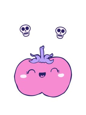 karikatür domates çizimlerinin kafatası animasyonları