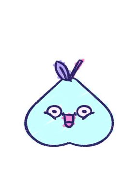 Meyve Tebeşirinin hareketli animasyonu Çizim karalaması