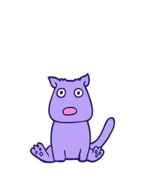 Kalk ve karikatür animasyonunu uçur sakin köpek