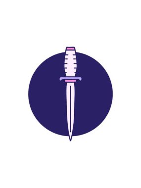 Bir hançerin ikonik dövme tarzının radyoaktif parlayan animasyonu