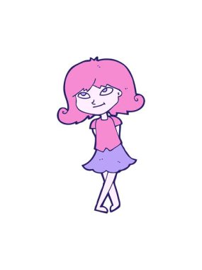 Çizgi film kahramanı zeki kızın hareketli animasyonu.