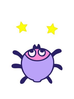 dönen yıldız animasyonu el çizimi tuhaf çizgi film böceği