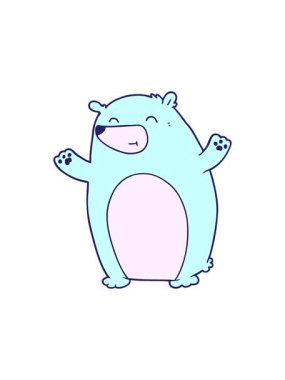 Mutlu kutup ayısı karakterinin yıldız patlaması etkisi animasyonu