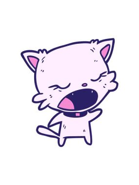 Tatlı çizgi film kedilerinin konuşmalarının hareketli animasyonları