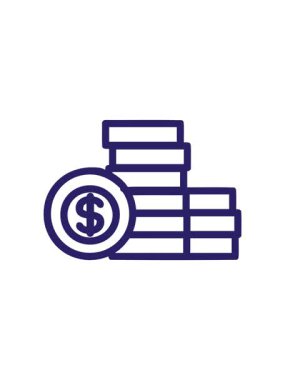 Yığılmış para simgesi simgesinin hareketli canlandırması