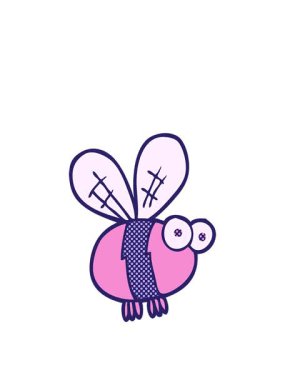 freehand çizilmiş çizgi film arısının animasyonunu genişletiyorum