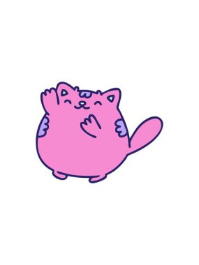 Mutlu bir kedinin el sallamasının çizgi filminin yıldız patlaması etkisi