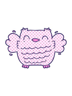 Çizgi film baykuş illüstrasyonunu salla ve durdur