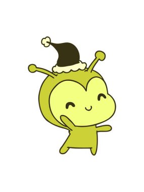 Kawaii uzaylılarının el çiziminin renk değişimi.