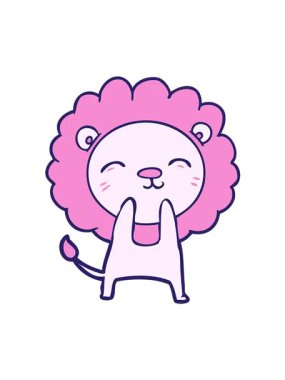 Karikatür aslan tasarımının titreşimli hareketi