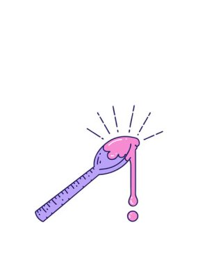 Geleneksel bir kaşık bal dövmesi çiziminin hareketli canlandırması