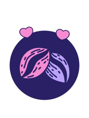 dönen kalp animasyonu çizgi film dövme stili kahve çekirdeği imajı