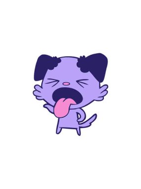 İğrenmiş bir köpeğin gösterişli satış animasyonu.