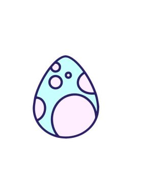 Sevimli Paskalya yumurtası tasarımı çiziminin yatay titreşimli animasyonu