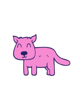 Dikkat çekici çizgi film animasyonu. Sakin köpek.