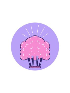 Dövme şekillendirilmiş bir ağacın radyoaktif parlayan canlandırması