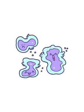 Çizgi film hücre tasarımının yıldız patlaması etkisi animasyonu