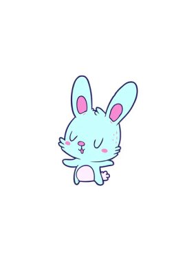 Bir tavşanın çizgi film imajının gösterişli satış animasyonu