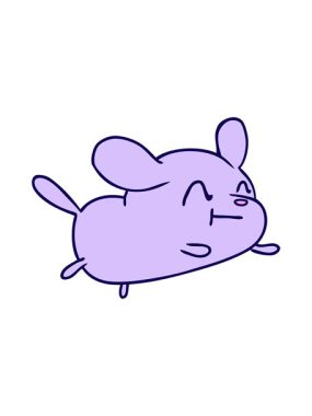 Çizgi film illüstrasyonu kawaii sevimli köpeğin neon ışık efekti animasyonu